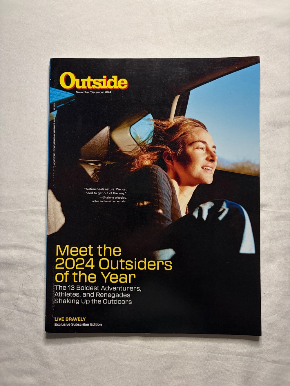 Outside Shailene Woodley “Nature Heals Nature” Issue Nov/Dec  2024 Magazine